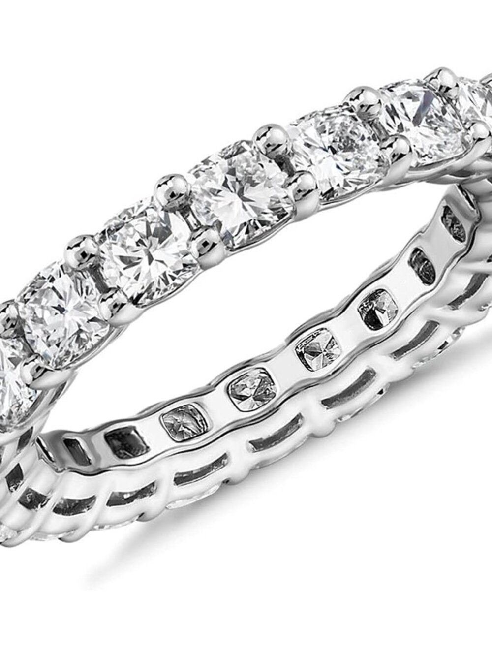 Silver Eternity Band with Round Cubic Zirconia - Classic Sparkle
